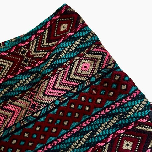 Urban Outfitters Ecote Multicolored Boho High Waist Shorts Lace Up Sides Size 2 - Picture 3 of 10